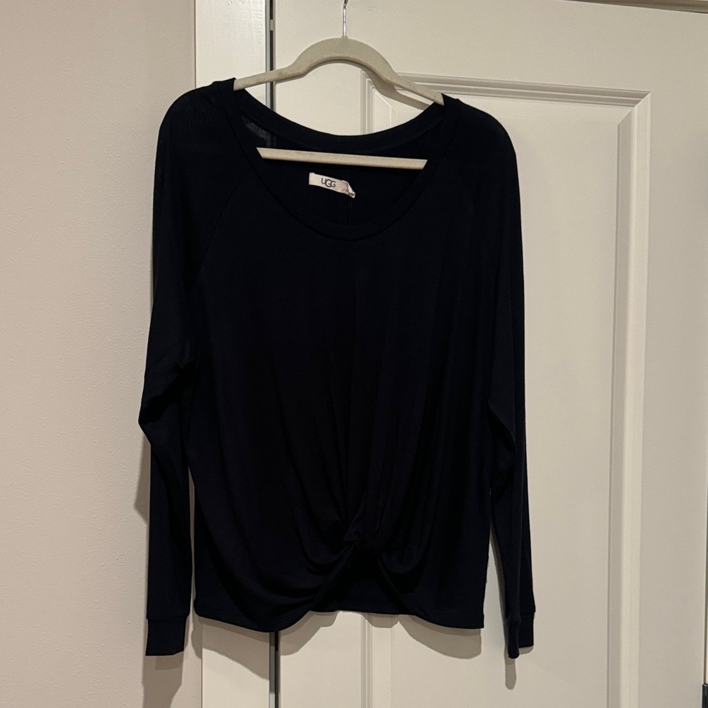 UGG Women's Black Twist Front Long Sleeve Top